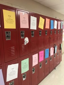 Kindness messages on lockers at CMS photo
